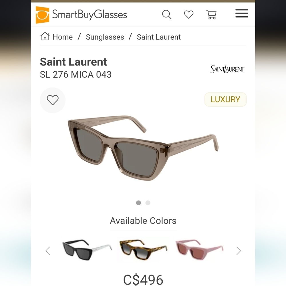 Saint Laurent MICA Brown/Grey Tinted Sunglasses